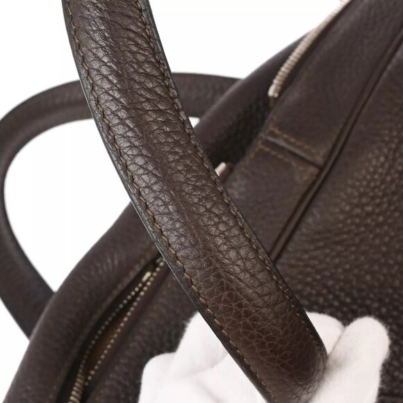 Hermes Chocolat Taurillon Clemence Victoria 50 Handbag □R 153904 - Picture 5 of 10